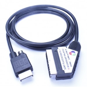 PlayStation SCART Cable - 6ft - Compatible With PS1, PS2, PS3 - Aftermarket Lead