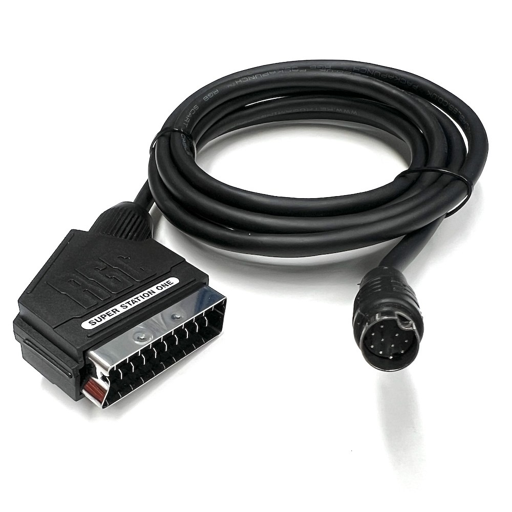Super Station one Playstation RGB SCART NTSC PAL PACKAPUNCH cable CSYNC